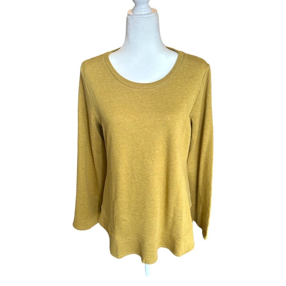 LOGO Lounge by Lori Goldstein Mustard Yellow Pullover Top Shirt Sweatshirt M